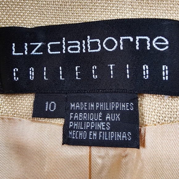 Liz Claiborne Blazer Jacket Women's 10 Light Beige Notch Lapel Single Breasted - Picture 7 of 10